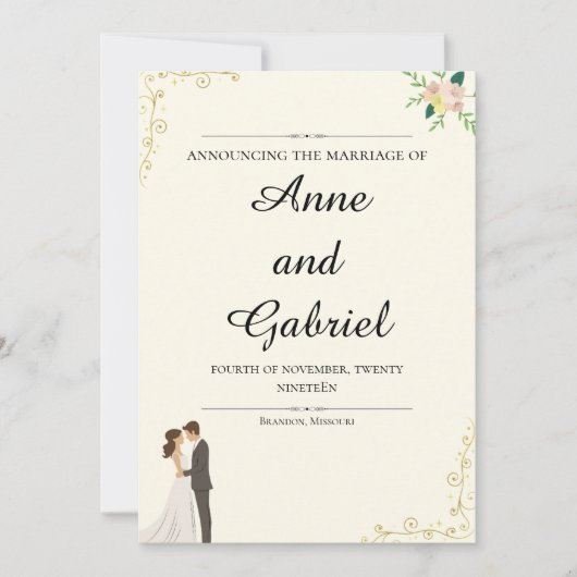 Romantic Wedding Invitation (Devant)