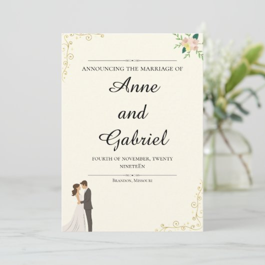 Romantic Wedding Invitation (Debout devant)