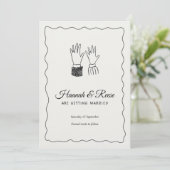 Romantic Wedding Invitation – Customizable (Debout devant)