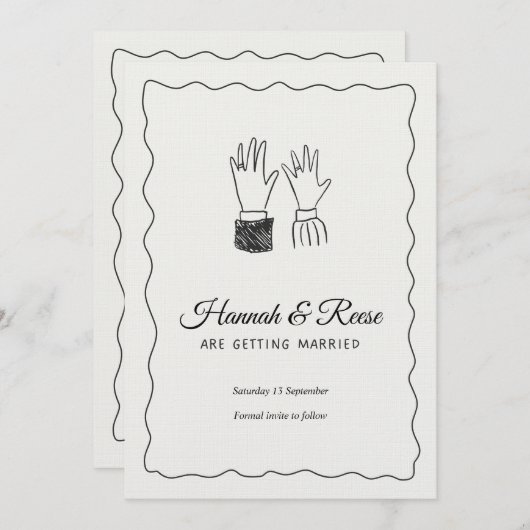 Romantic Wedding Invitation – Customizable (Devant / Derrière)