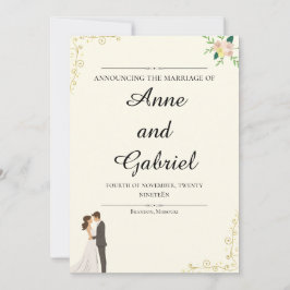 Romantic Wedding Invitation Kaart