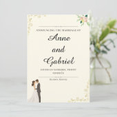 Romantic Wedding Invitation Kaart (Staand voorkant)