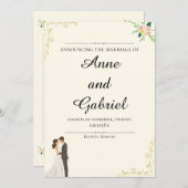 Romantic Wedding Invitation Kaart (Voorkant / Achterkant)