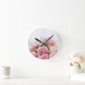 Romantic Wedding Love Soft Pink Flower Bouquet Ronde Klok (Huis)