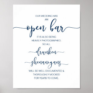 Romantic Wedding Open Bar, dronken shenanigans Poster