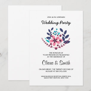Romantic wedding party uitnodiging