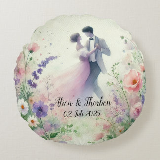 Romantic Wedding pastell Nr.1 Rond Kussen