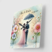 Romantic Wedding pastell Nr.2 Vierkante Klok (Hoek)