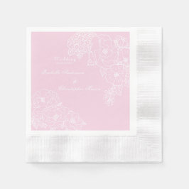 Romantic Wedding Peonies Blush Pink Paper Napkin Servet