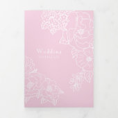 Romantic Wedding Peonies Delicate Blush Pink Drieluik Uitnodiging (Cover)