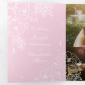 Romantic Wedding Peonies Delicate Blush Pink Drieluik Uitnodiging (Binnenzijde eerst)