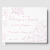 Romantic Wedding Peonies Delicate Blush Pink Gastenboek (Voorkant)