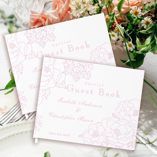 Romantic Wedding Peonies Delicate Blush Pink Gastenboek