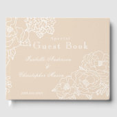 Romantic Wedding Peonies Delicate Ivory Gastenboek (Voorkant)