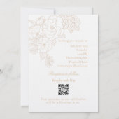 Romantic Wedding Peonies Delicate Ivory Kaart (Achterkant)
