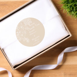 Romantic Wedding Peonies Delicate Ivory  Ronde Sticker