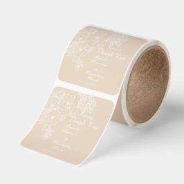 Romantic Wedding Peonies Delicate Ivory  Vierkante Sticker