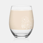 Romantic Wedding Peonies Delicate Ivory Wijnglas Zonder Voet (Rechts)