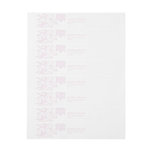 Romantic Wedding Peonies Delicate Pink Adreslabel Wikkel (Vel)