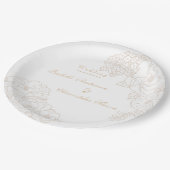 Romantic Wedding Peonies Ivory White Papieren Bordje (Gekanteld)
