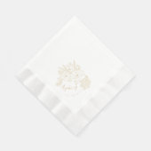 Romantic Wedding Peonies Ivory White Servet (Hoek)