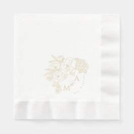 Romantic Wedding Peonies Ivory White Servet