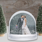 Romantic Wedding Photo First Christmas Snow Globe