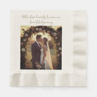 Romantic Wedding Photo Keepsake Paper Napkin Servet
