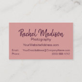 Romantic Wedding Portret Fotografie Visitekaartje (Achterkant)