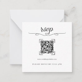 Romantic Wedding QR Code Online RSVP Cards Notitiekaartje
