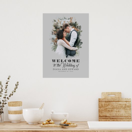Romantic Welkomstteken voor bruiloft rond Romantic Poster (Keuken)