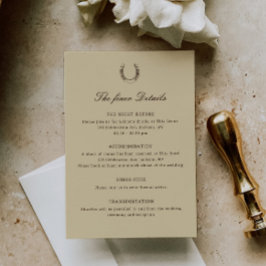 Romantic Western Ranch Wedding Details Informatiekaartje