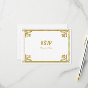 Romantic White en Gold Lijst RSVP Kaartje