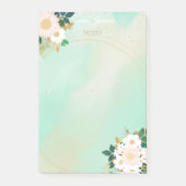 Romantic White Flowers Mint Waterverf Design Post-it® Notes (Voorkant)