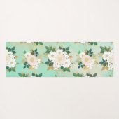 Romantic White Flowers Mint Waterverf Design Yogamat (Achterkant (horizontaal))