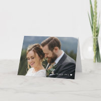 Romantic White Heart Big Photo Weddenschap Bedankt