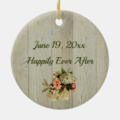 Romantic White Hydrangea Pink Keramisch Ornament (Achterkant)