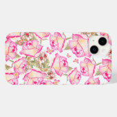 Romantic white pink yellow summer rose floral Case-Mate iPhone case (Achterkant (horizontaal))