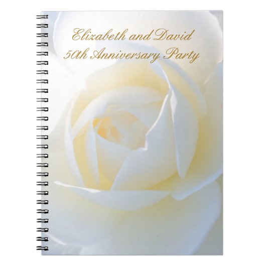 Romantic White Rose Party-planningsnotebook Notitieboek (Voorkant)