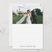 Romantic White Script Weduwfoto Hartelijk dank Bedankkaart (Achterkant)