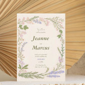 Romantic Wildflower Wreath Wedding Invitation