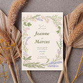 Romantic Wildflower Wreath Wedding Invitation