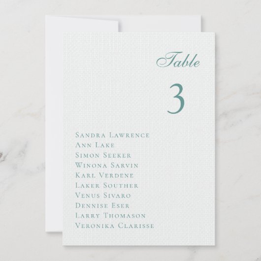 Romantic winter forest Wedding Table Seating Card Kaart (Voorkant)