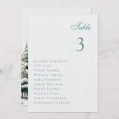 Romantic winter forest Wedding Table Seating Card Kaart (Voorkant / Achterkant)