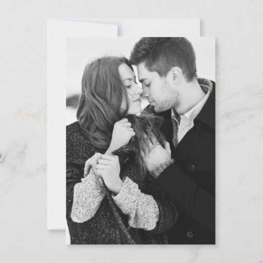 Romantic Winter Photo Save the Date (Achterkant)