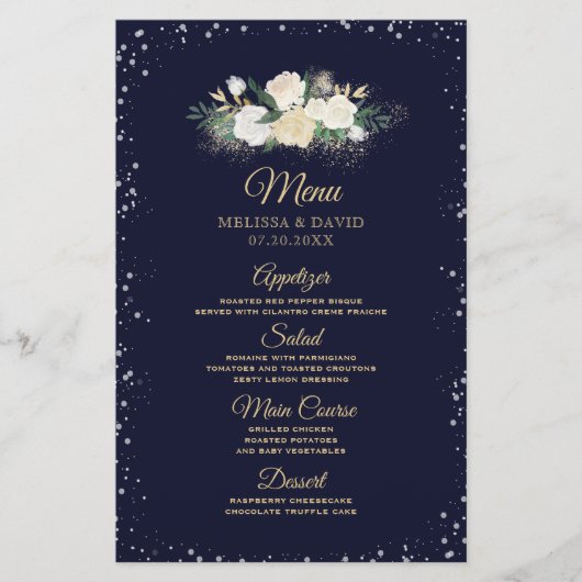 Romantic Winter Wonderland Wedding Menu (Voorkant)