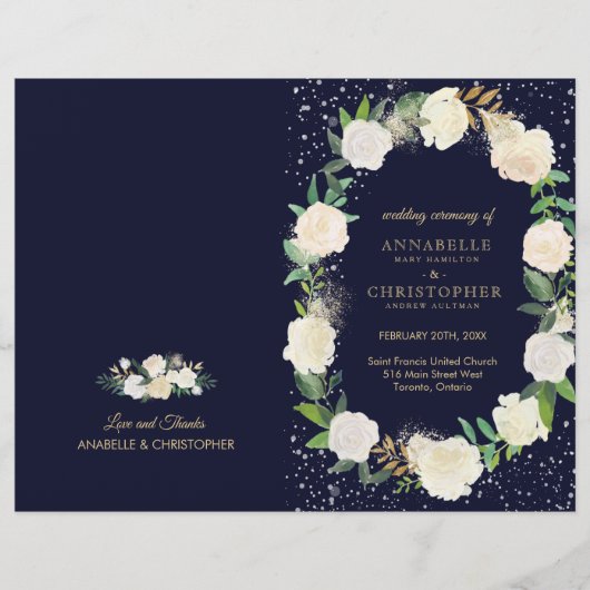 Romantic Winter Wonderland Wedding Programs (Voorkant)