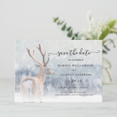 Romantic Winter Woodland Forest Save the Date (Staand voorkant)