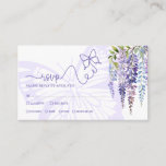 Romantic Wisteria Fairytale Mariage Mini carte RSV<br><div class="desc">Présentant notre captivante carte mini boîtier RSVP, avec le charme délicat des fleurs de lavande, le feuillage vert luxuriant et une silhouette de papillon pastel violet. Ce design enchanteur est le complément idéal pour les couples qui organisent des mariages de jardin de printemps enchanteurs, des fêtes fantaisistes sur le thème...</div>