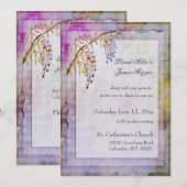 Romantic Wisteria Wedding Invitation Kaart (Voorkant / Achterkant)